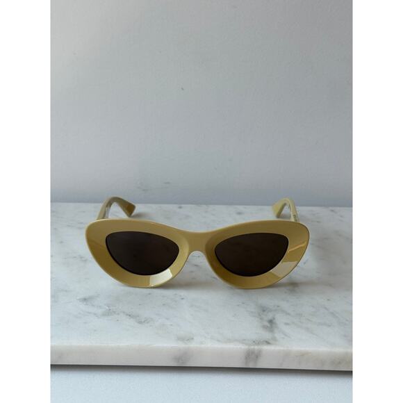 NEW Bottega Veneta BV1325S Yellow Cat Eye Sunglasses - Picture 6 of 8